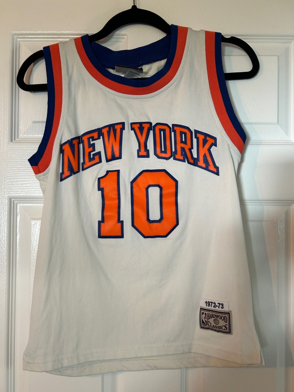 New York Kids White & Orange Basketball Jersey - #10
